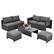 Front. Costway - 6PCS Patio Rattan Furniture Set Space Saving Cushioned Fully Assembled - Black, Gray.