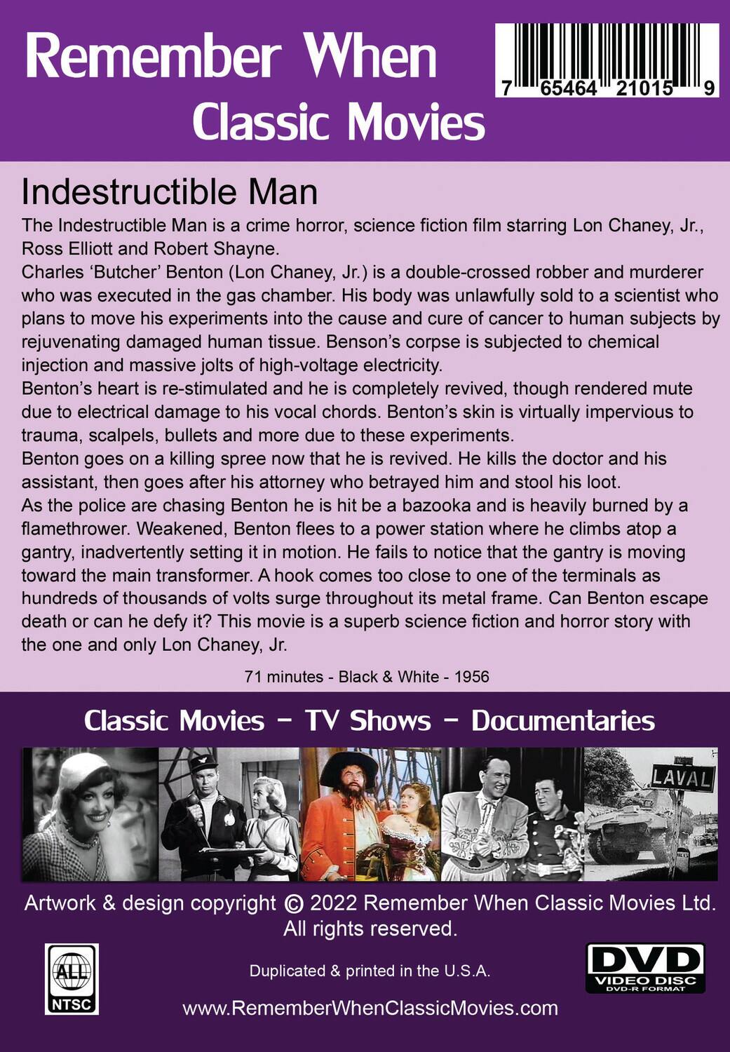 Alt View 1. Indestructible Man   - DVD.