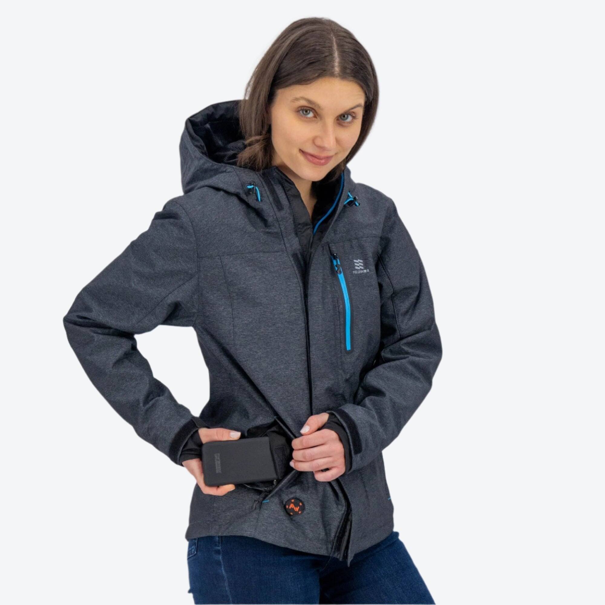 Alt View 5. Mobile Warming - Women's Adventure Heated Jacket - Heather Grey.