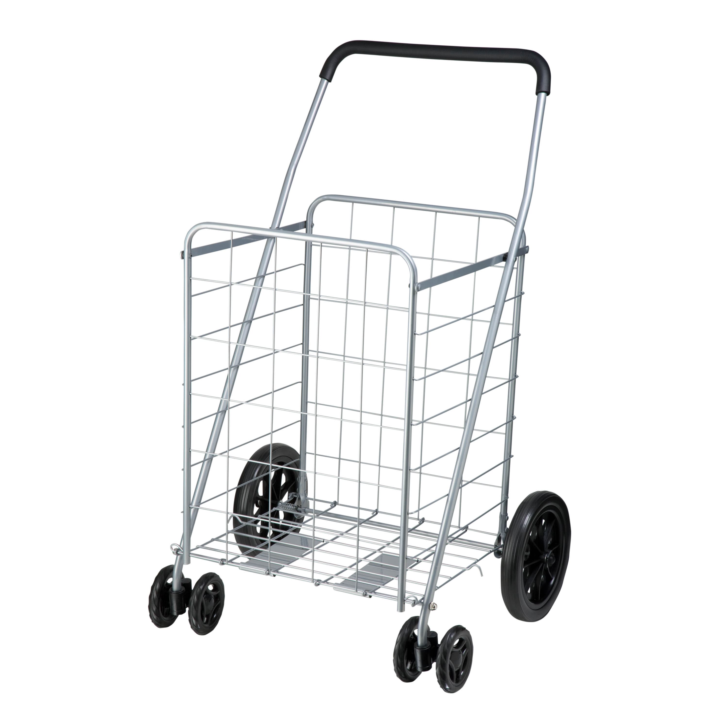 Angle. Honey-Can-Do - 4-Wheel Folding Utility Cart - Silver.