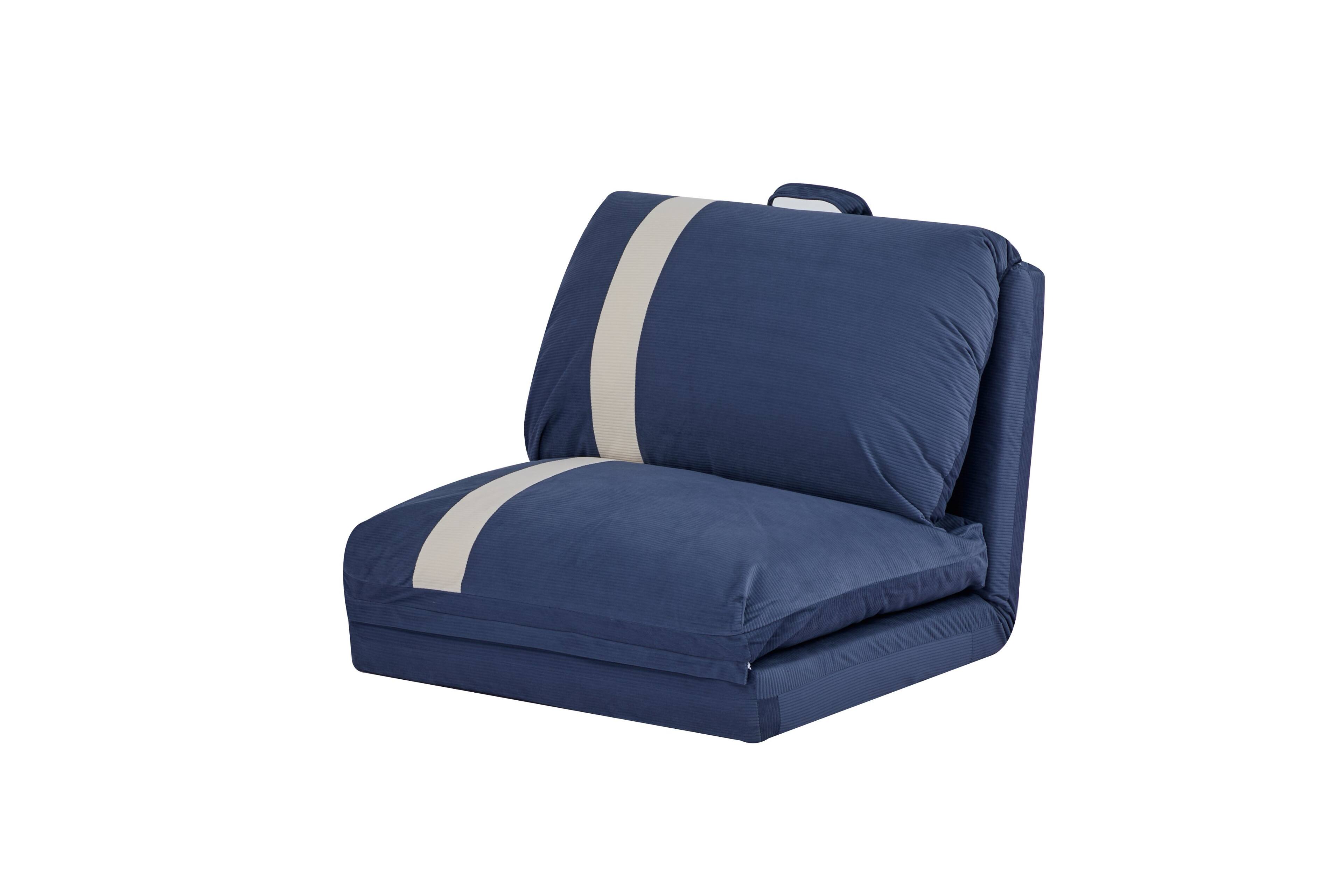 Alt View 7. Siljoy - Adjustable Floor Sofa Bed for Adults & Pets, 6‑Position, 5‑Second Fold, Corduroy Fabric, Navy Blue/Beige - Navy Blue.