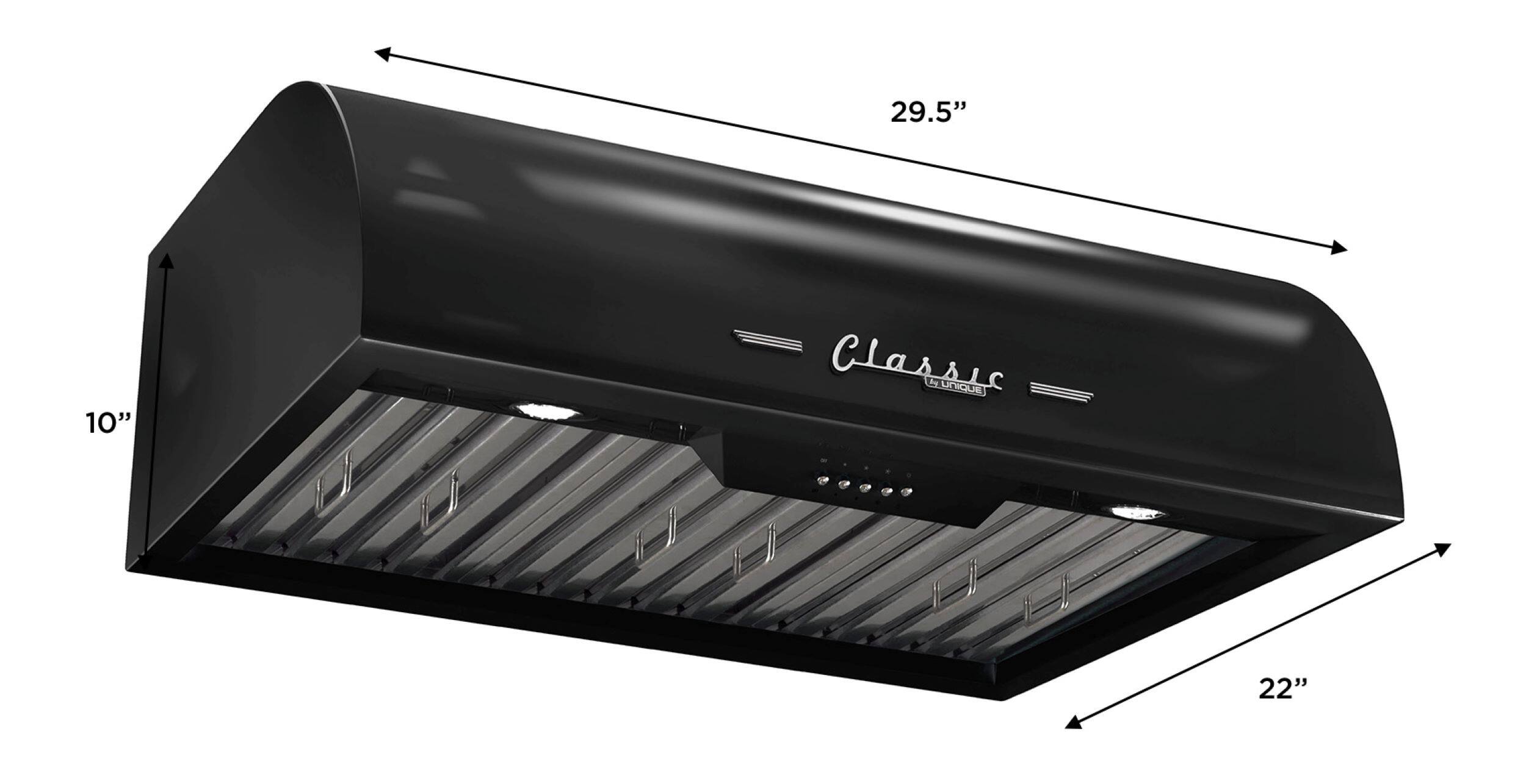 The text on the image reads: "29.5" 10" Classic LUNQUE 22"." This text is grouped and corrected as follows: "29.5" 10" Classic LUNQUE 22"."