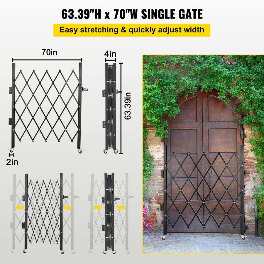 Stretch Gate VEVOR Single Folding Security Gate, 63.39