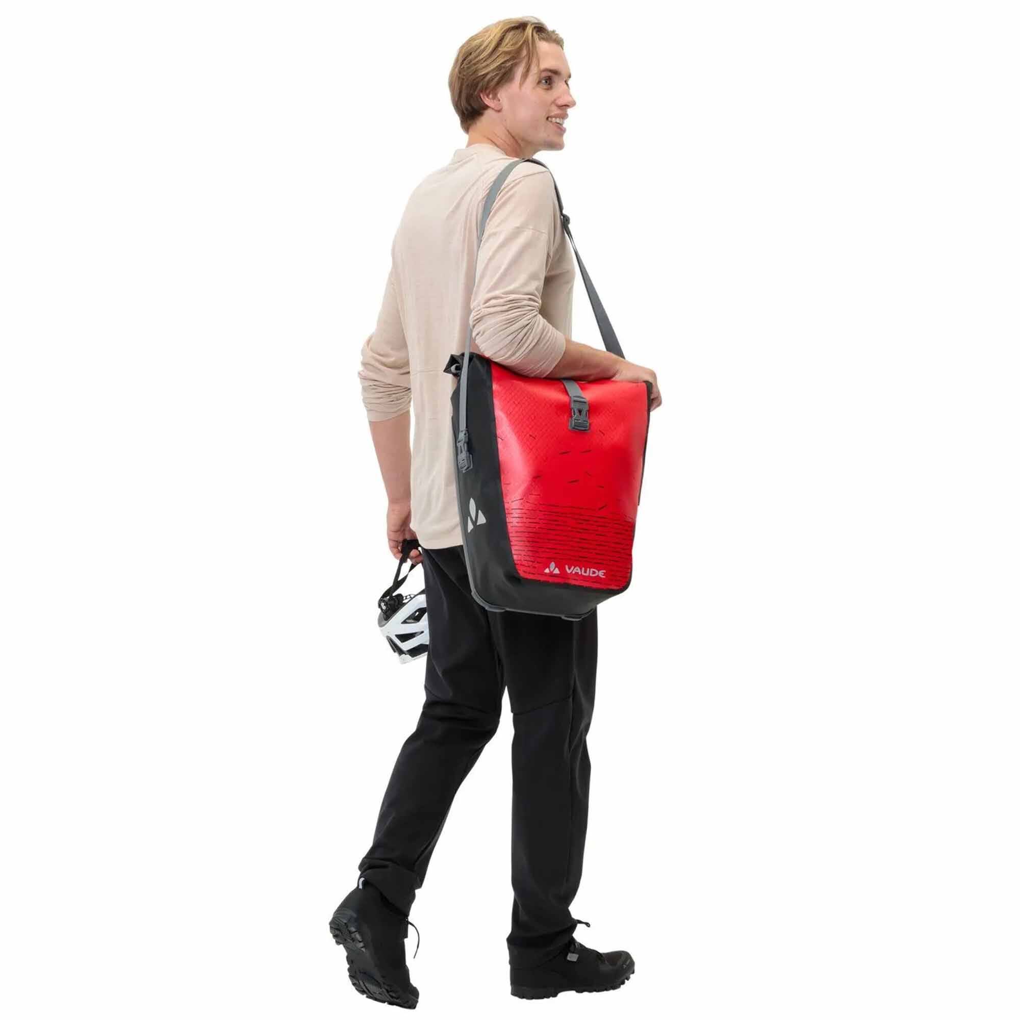 Alt View 6. VAUDE - Vaude Aqua Back Print Single Bike Bag - Red/Black - Red/Black.