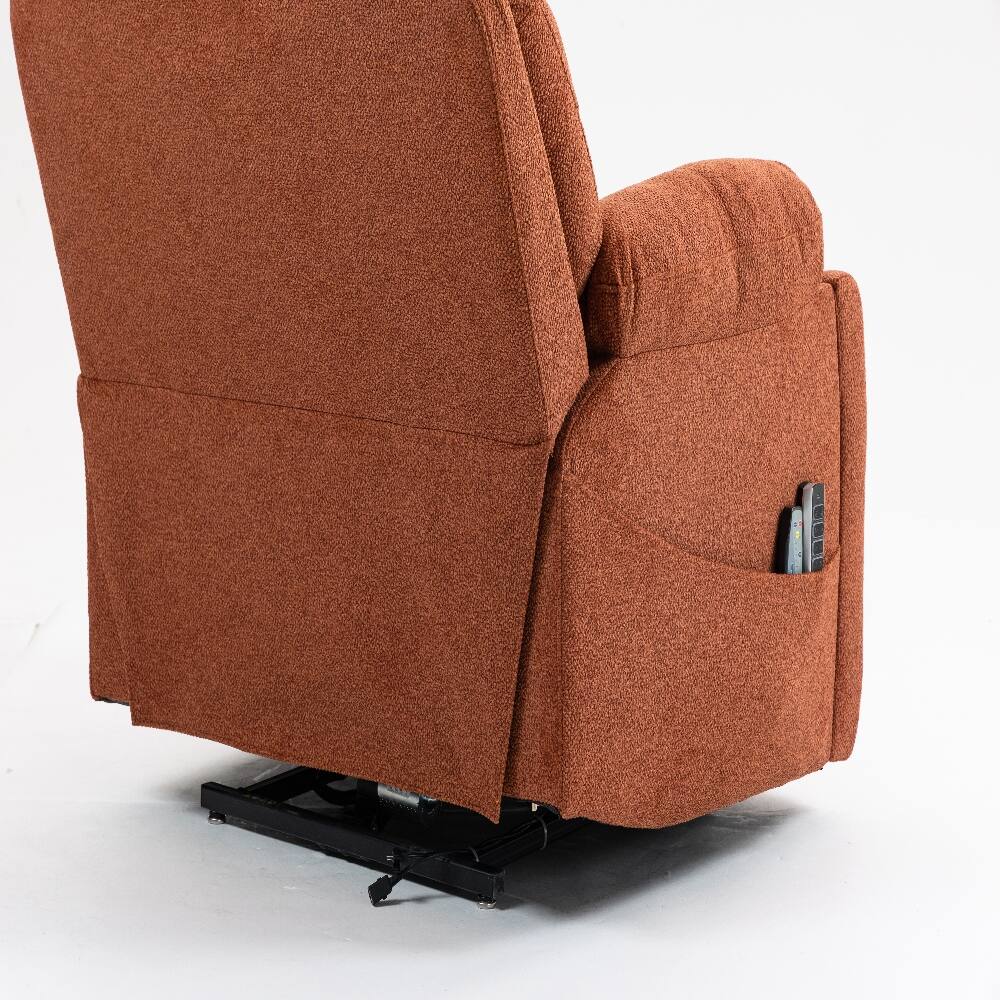 Angle. Ropilly - Ropilly electric lift chair for elderly, 180 degree lay flat recliner, rose velvet massage chair with heat - Rose.