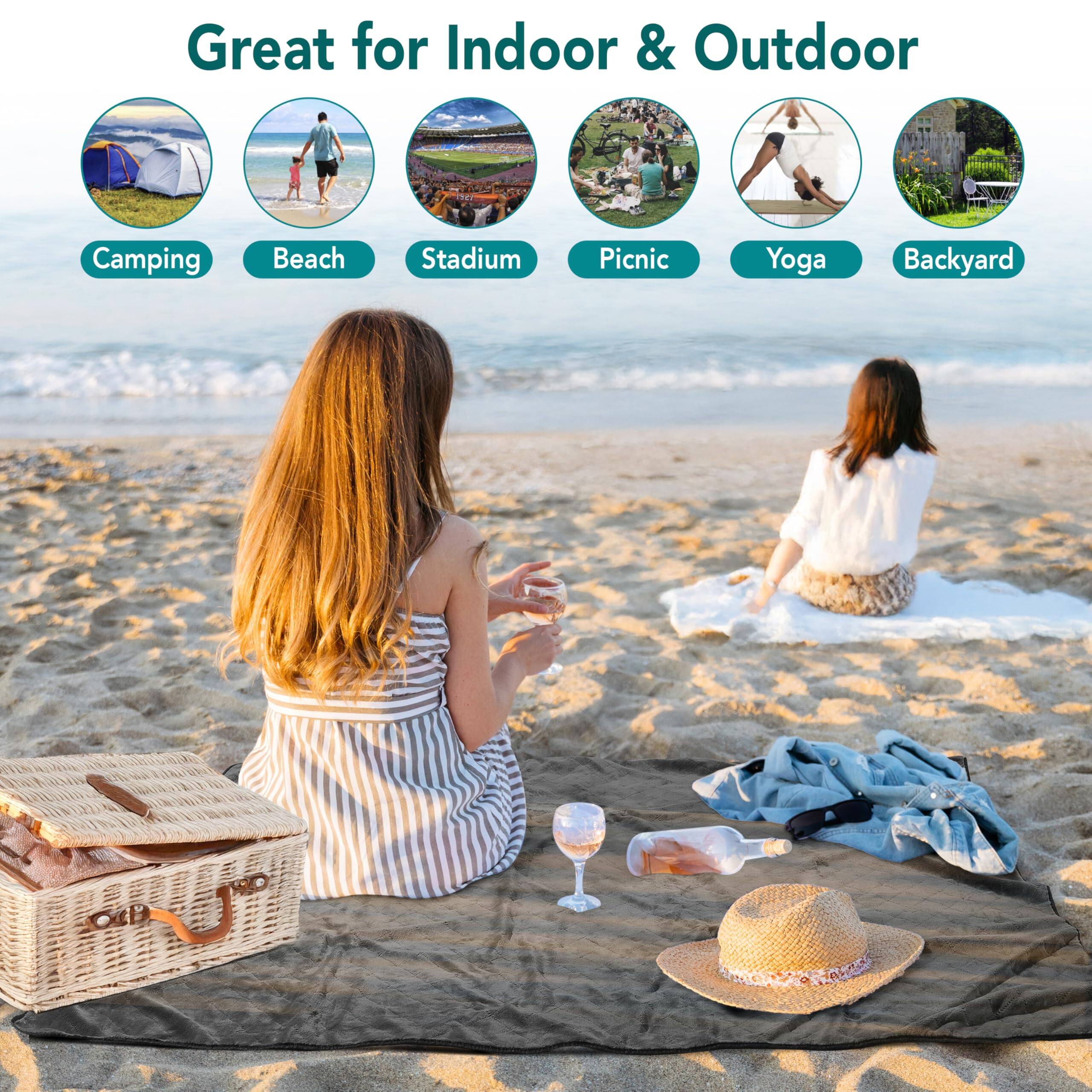 Great for Indoor & Outdoor

- Camping
- Beach
- Stadium
- Picnic
- Yoga
- Backyard