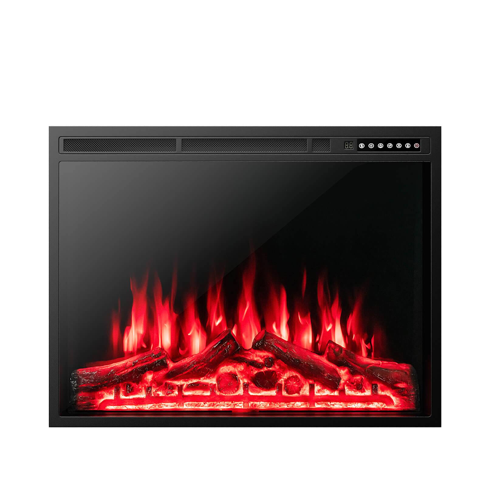 Alt View 7. SKONYON - Recessed Electric Fireplace Insert with Realistic Flame Remote Control and Dual Heat Settings - Black.