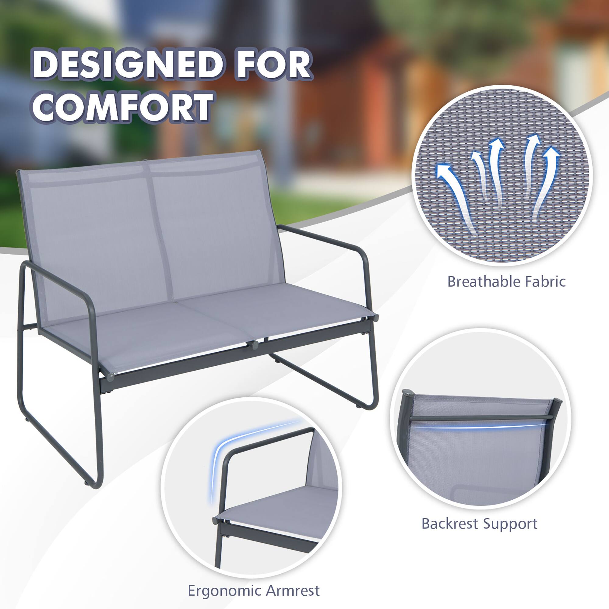 DESIGNED FOR COMFORT
Breathable Fabric
Backrest Support
Ergonomic Armrest