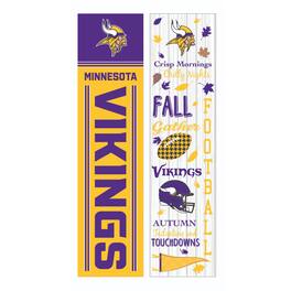 Evergreen Enterprises - Minnesota Vikings 47" Double Sided Fall Leaner Fan Sign - Multicolor
