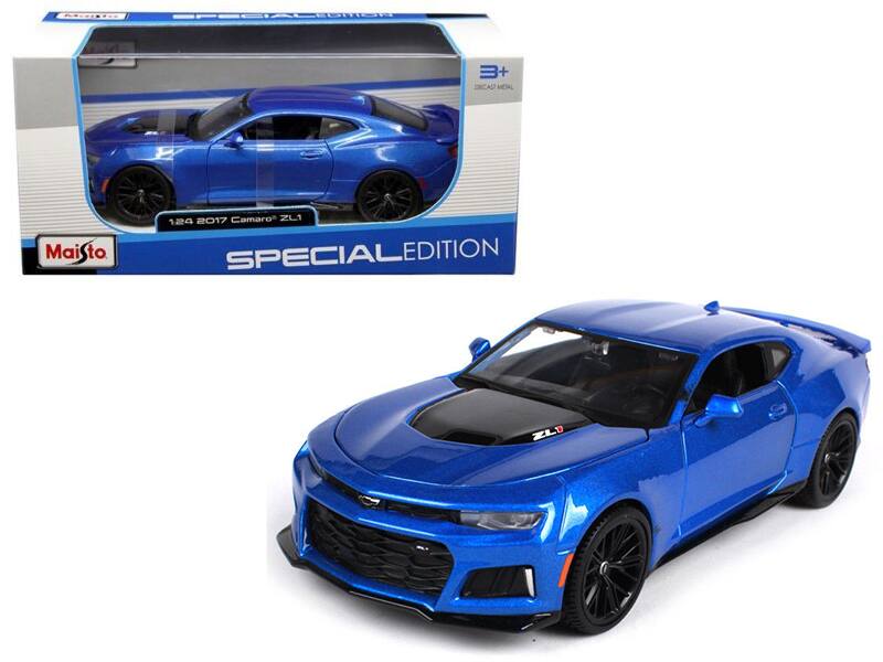 2017 Chevrolet Camaro ZL1 1/24 Diecast Model Car by Maisto - Blue Metallic
