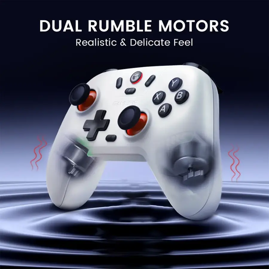 DUAL RUMBLE MOTORS Realistic & Delicate Feel 6 Axis + 2 Triggers