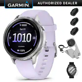 Garmin - Venu 4, 41 mm Health & Fitness GPS Smartwatch Silver with Periwinkle Silicone Band - Silver|Periwinkle - (2025)