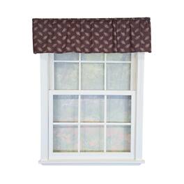RLF Home - 100% Cotton Pine Cones Tailored Unlined Windows Rod Pocket Valance 51" x 12" - Egg Plant