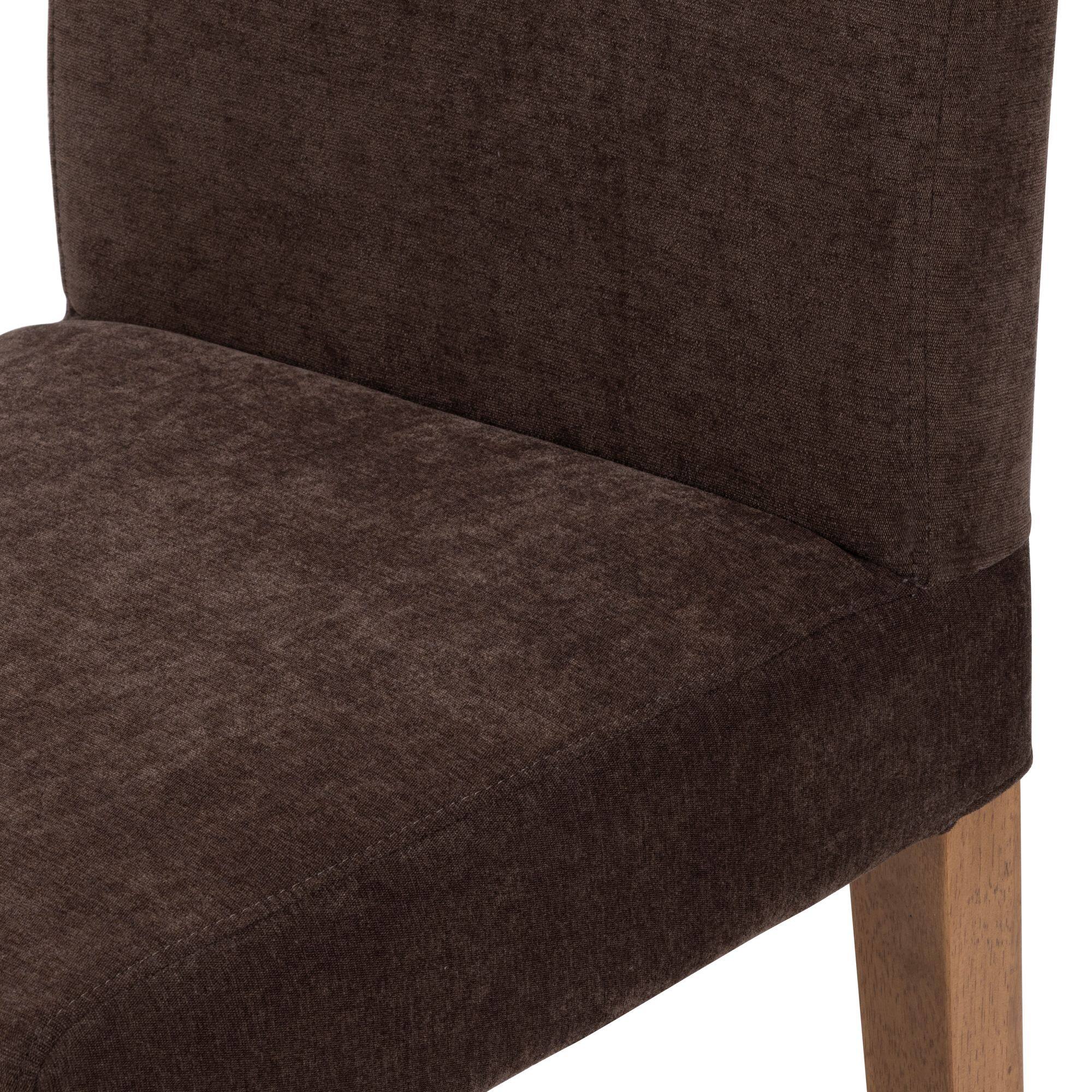 Alt View 4. Plank+Beam - Chesnee Dining Chair with Short Slipcover, Chocolate MB2405-09 (2 Pack) - Chocolate.