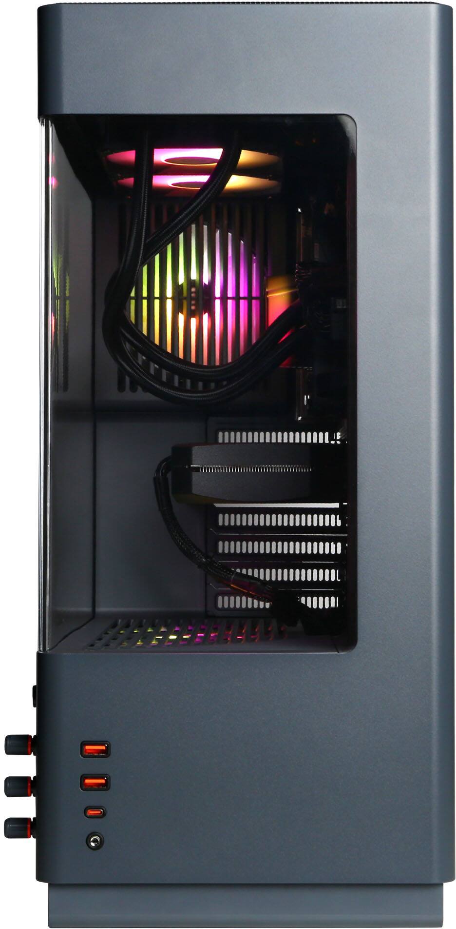 Alt View 1. CyberPowerPC - Gaming Desktop - Intel Core Ultra 7 265F - NVIDIA GeForce RTX 5060 Ti 8GB - 16GB DDR5 - 1TB PCIe 4.0 SSD - Gray.