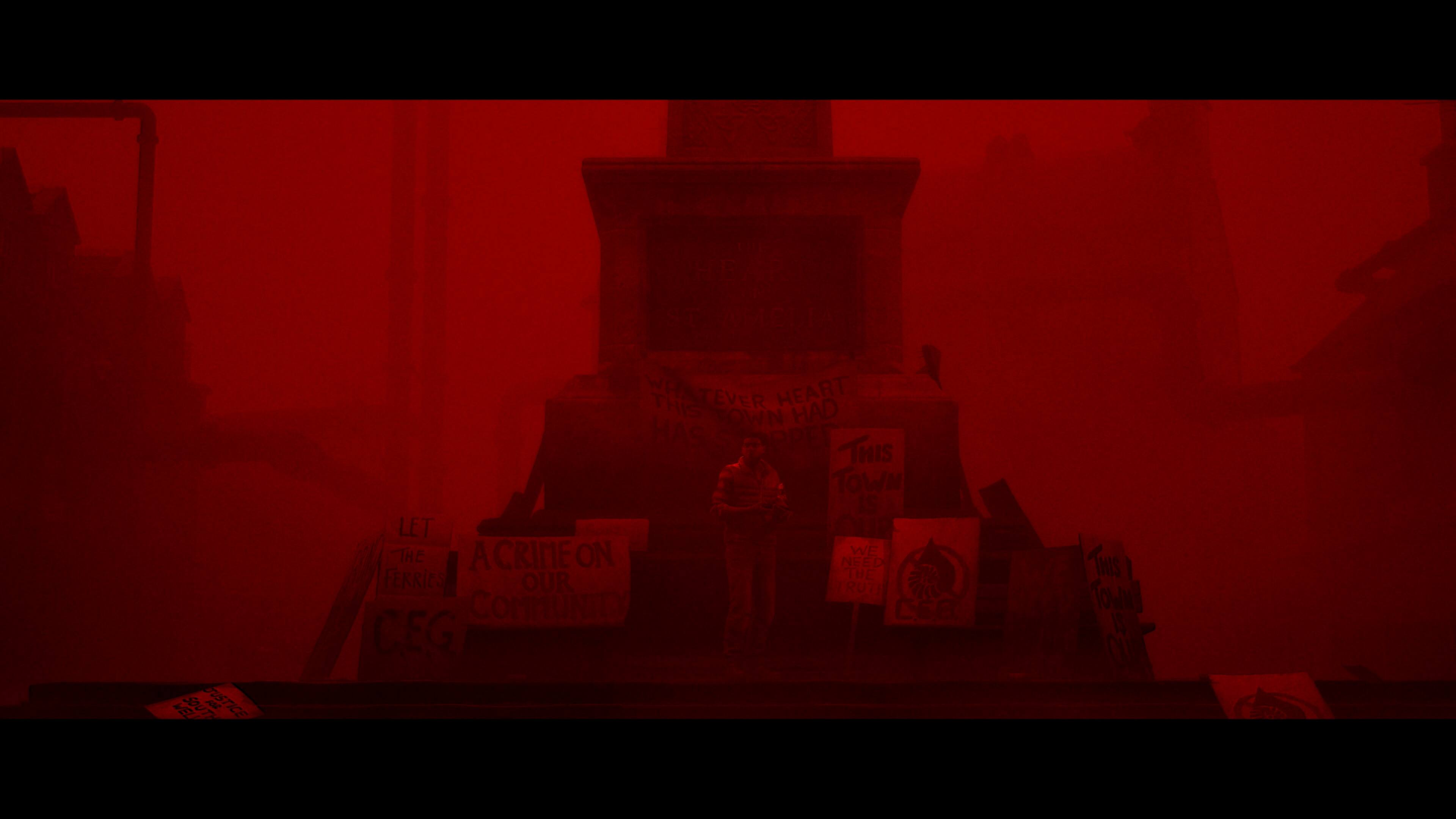 "THIS TOWN HAD A HEART. THIS TOWN LET A CRIME ON OUR CONSCIENCE. WE NEED FERRIES THE RUT CONHUNIO CEG"