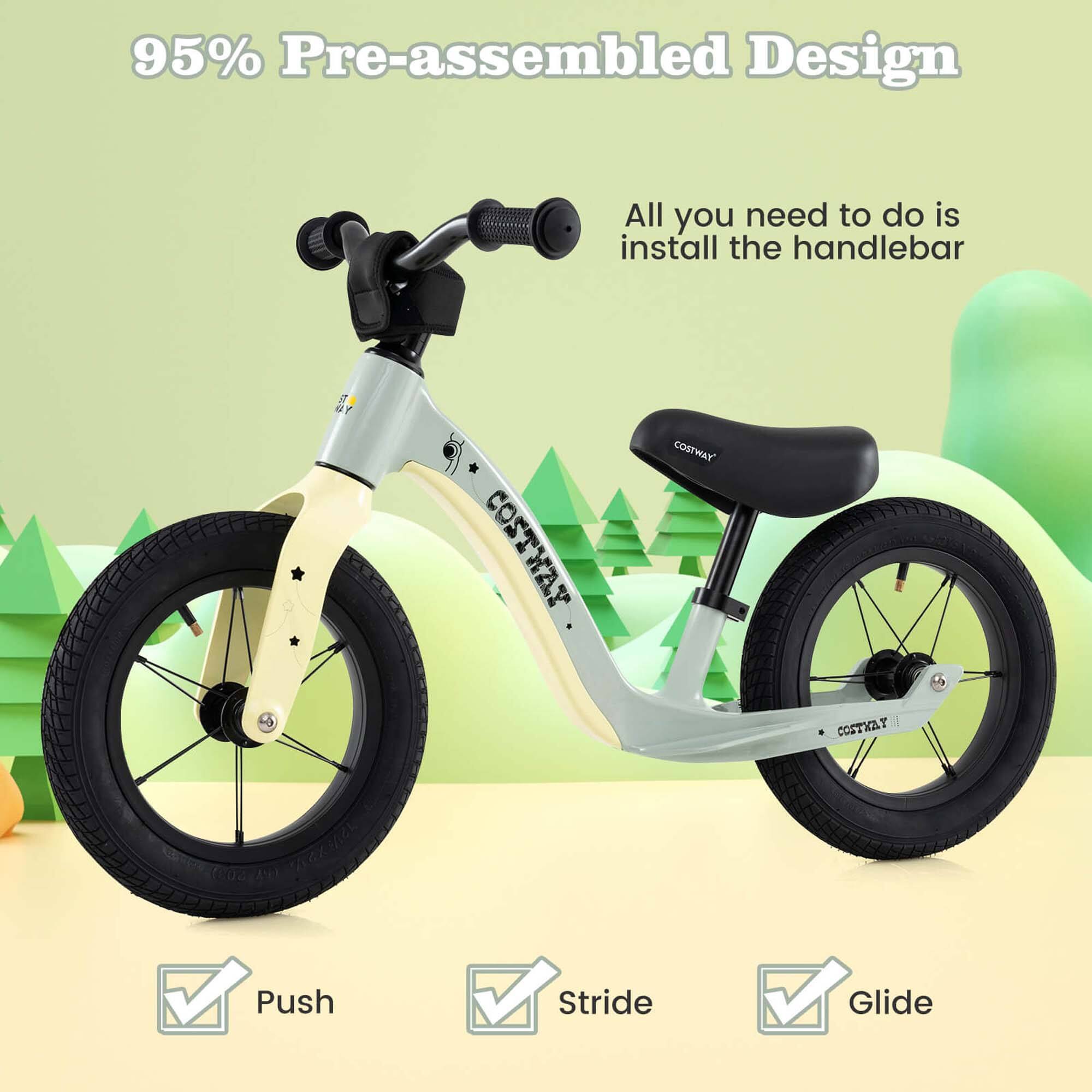 95% Pre-assembled Design

All you need to do is install the handlebar

Push Stride Glide