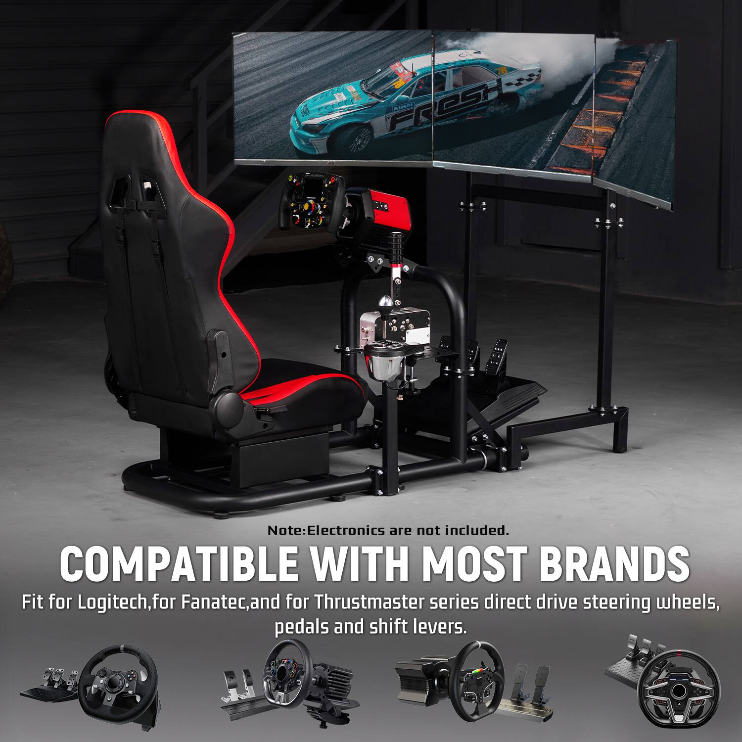 Dardoo 50mm Round Tube Racing Simulator Cockpit Fit for Logitech G29 ...