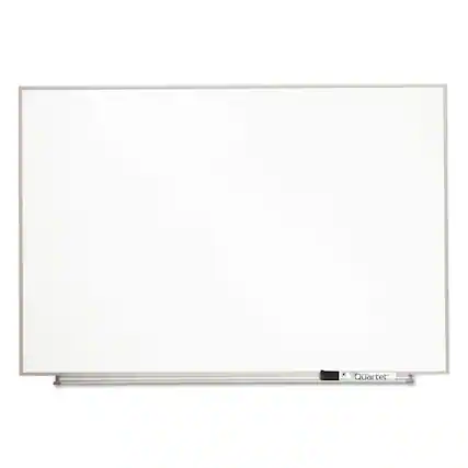 Front. Quartet - Matrix Magnetic Boards, 34" x 23", White Surface, Satin Aluminum Frame.