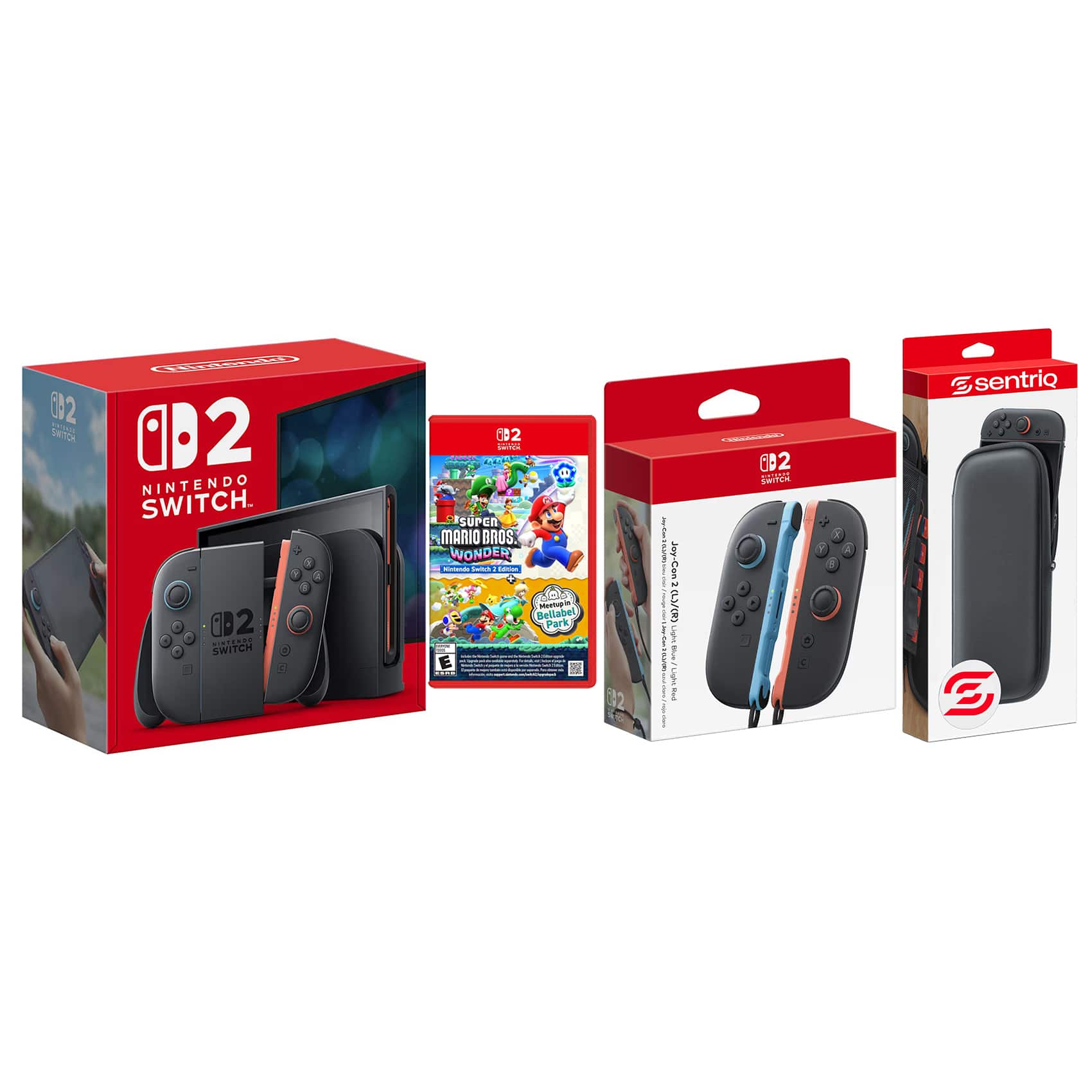 Switch 2 Console with Super Mario Bros Wonder, Extra Joy-Cons and Protective Case Bundle - Nintendo Switch 2
