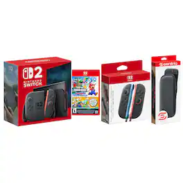 Switch 2 Console with Super Mario Bros Wonder, Extra Joy-Cons and Protective Case Bundle - Nintendo Switch 2