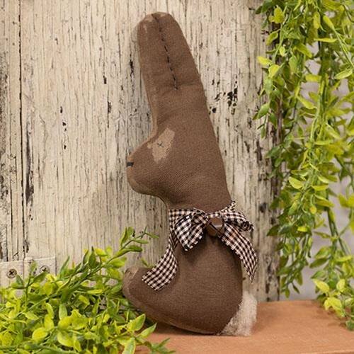 Angle. BreeBe - *Primitive Chocolate Bunny Ornament - Brown.