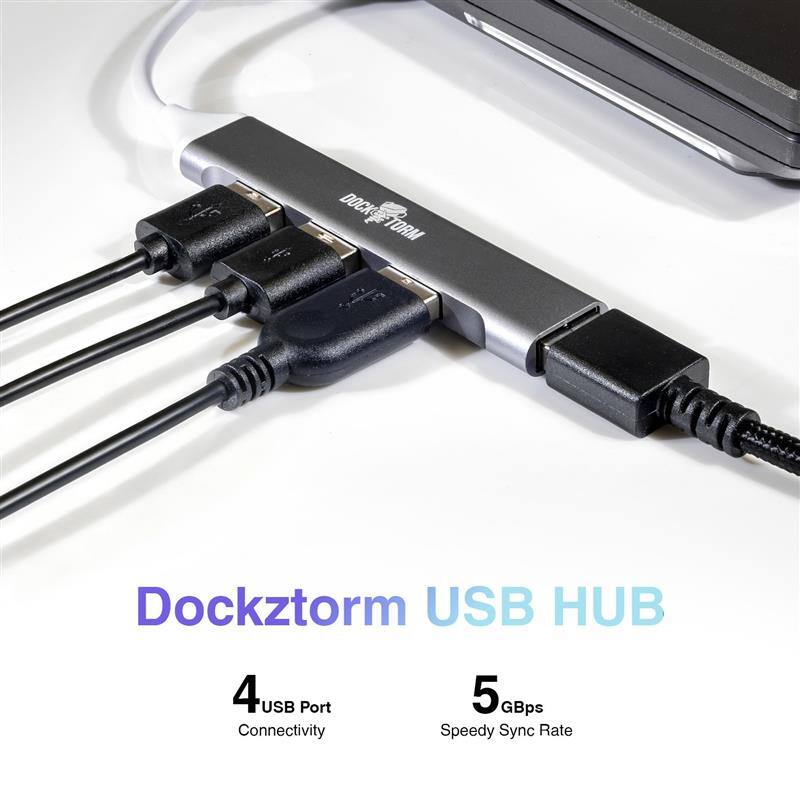 Dockzstorm USB HUB  
4 USB Port Connectivity  
5 GBps Speedy Sync Rate