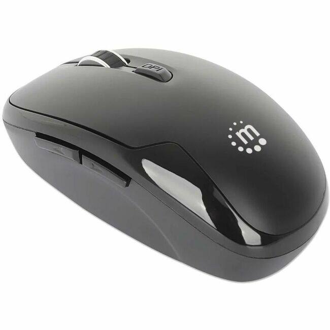 Front. Manhattan - Manhattan MW6185 Wireless Optical USB Mouse - Full-size Mouse - Optical - Wireless - 32.81 ft - Radio Frequency - 2.40 - Black.