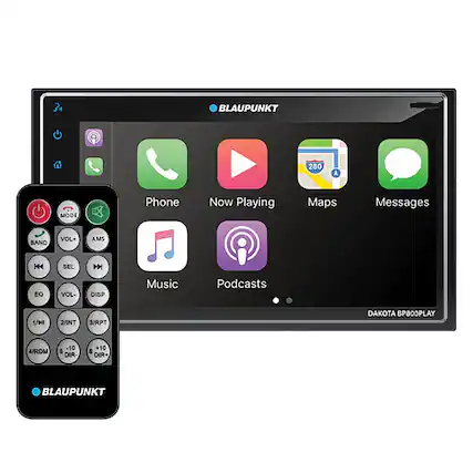 BLAUPUNKT 280 A MODI
Phone
Now Playing
Maps
Messages
Music
Podcasts
BAND
VOL+
AMS
SEL
EQ
VOL-
DISP
1/HI
2/INT
3/RPT
4/RDM
5 DIR-
6 DIR+
DAKOTA BP800PLAY