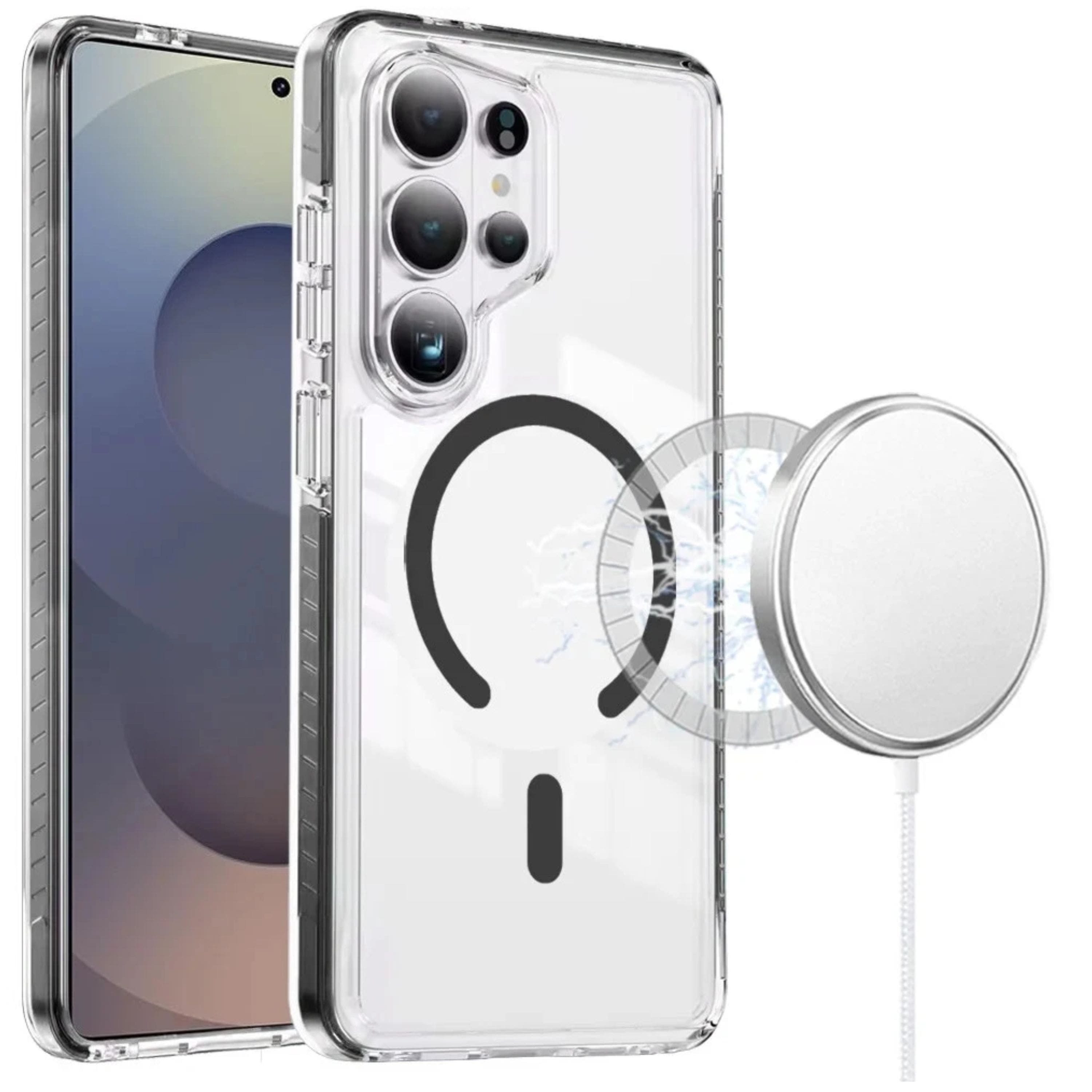 Kitcheniva - Magnetic Circle Case With Color Edge Trim And Tempered Glass For Samsung Galaxy S26 Ultra - Black price history on PriceWatchPro