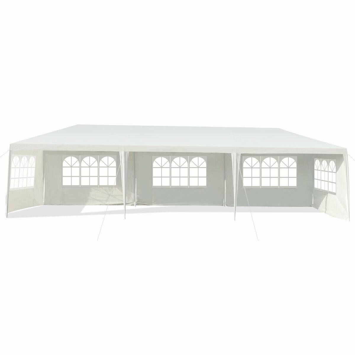 Alt View 4. Gymax - Gymax 10'x30' Heavy-duty Gazebo Wedding Canopy Party Pavilion Outdoor - white.