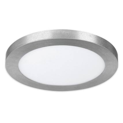 Front. Amber Sporting Goods - Feit Electric LED 11 in. W x 11 in. L Nickel LED Flat Panel Light Fixture.