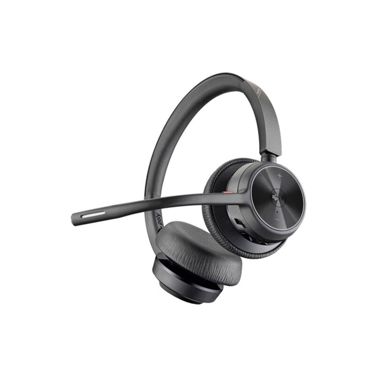 Alt View 1. HP - HP Poly Voyager 4320 UC Wireless Stereo Headset with USB-A Adapter, Microsoft Teams Certified - Black.