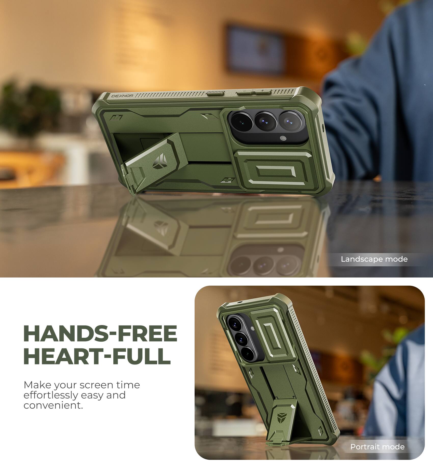 DEXNOR A7

HANDS-FREE HEART-FULL

Make your screen time effortlessly easy and convenient.

Landscape mode

Portrait mode