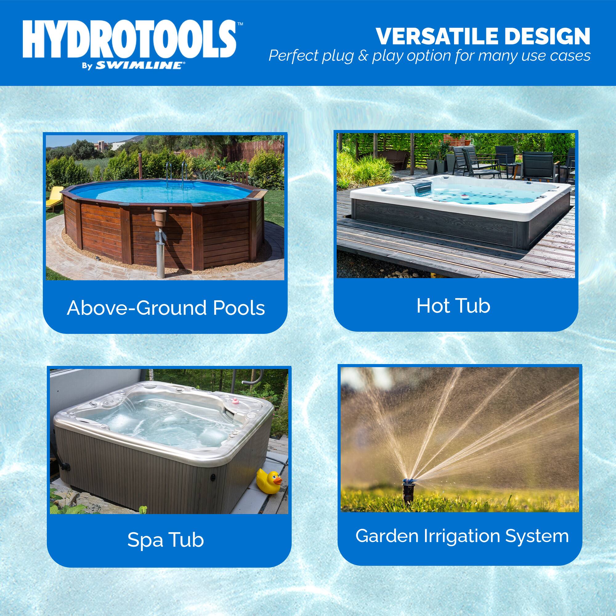 Swimline HydroTools Hydro Flo 1.5 HP 5820 GPH 2 Speed Horizontal ...