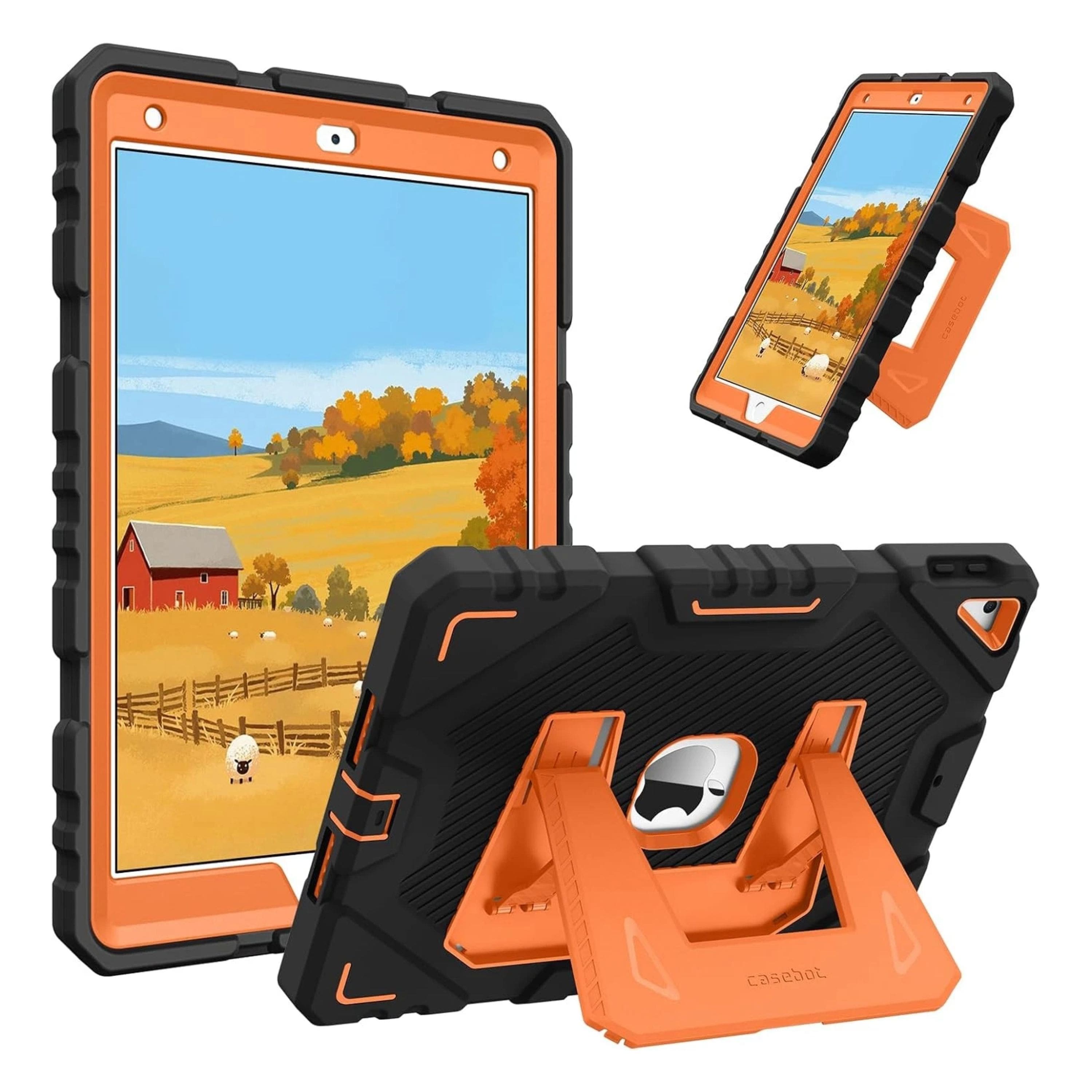 Kitcheniva - Full-Body Shockproof Case For iPad 9th 8th 7th Gen 10.2" - Black/Orange