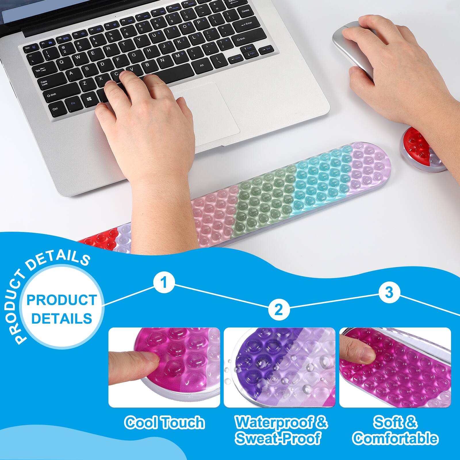 - PRODUCT DETAILS
- 1 Cool Touch
- 2 Waterproof & Sweat-Proof
- 3 Soft & Comfortable