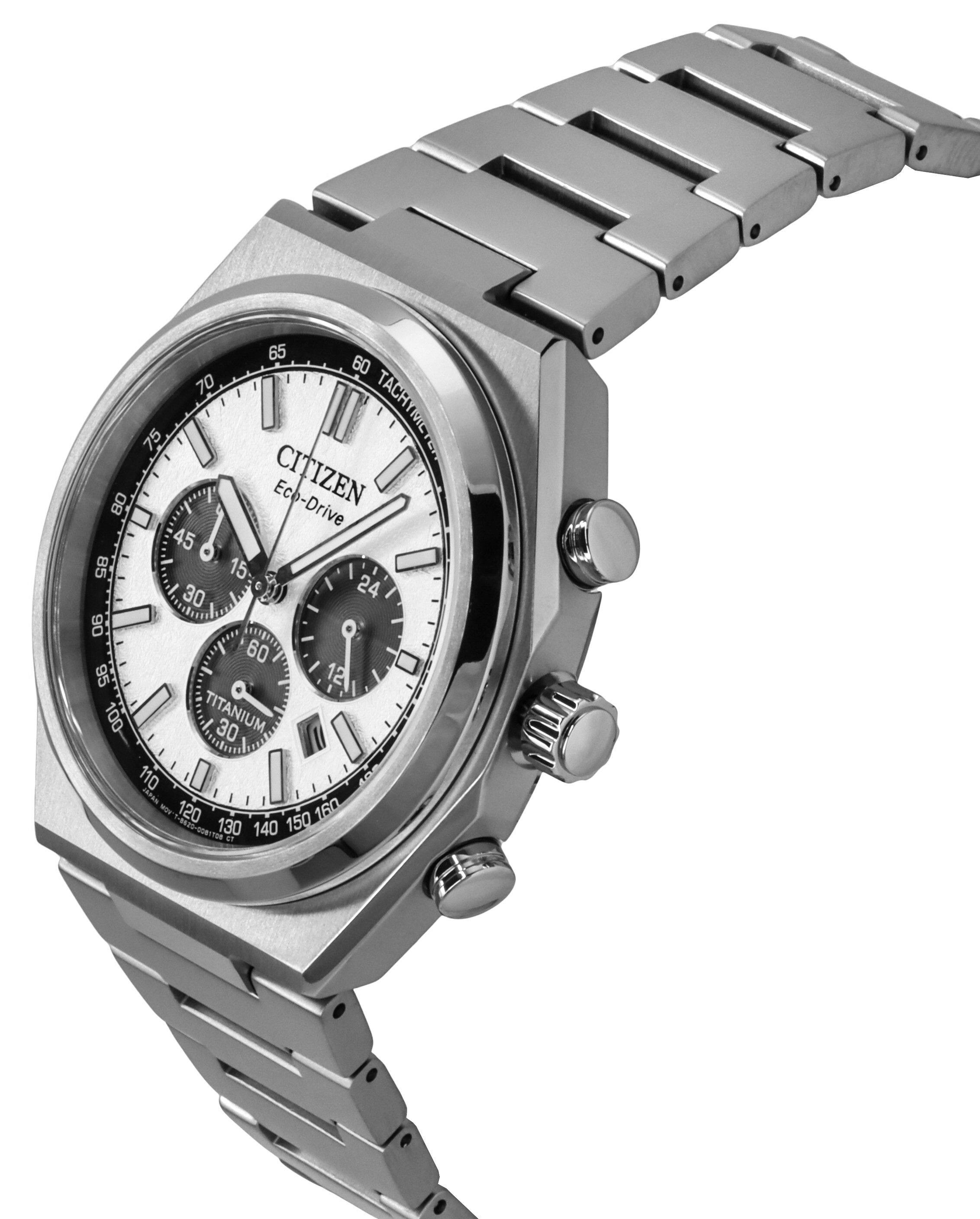 Citizen Zenshin Chronograph Super Titanium Silver Dial Eco Drive