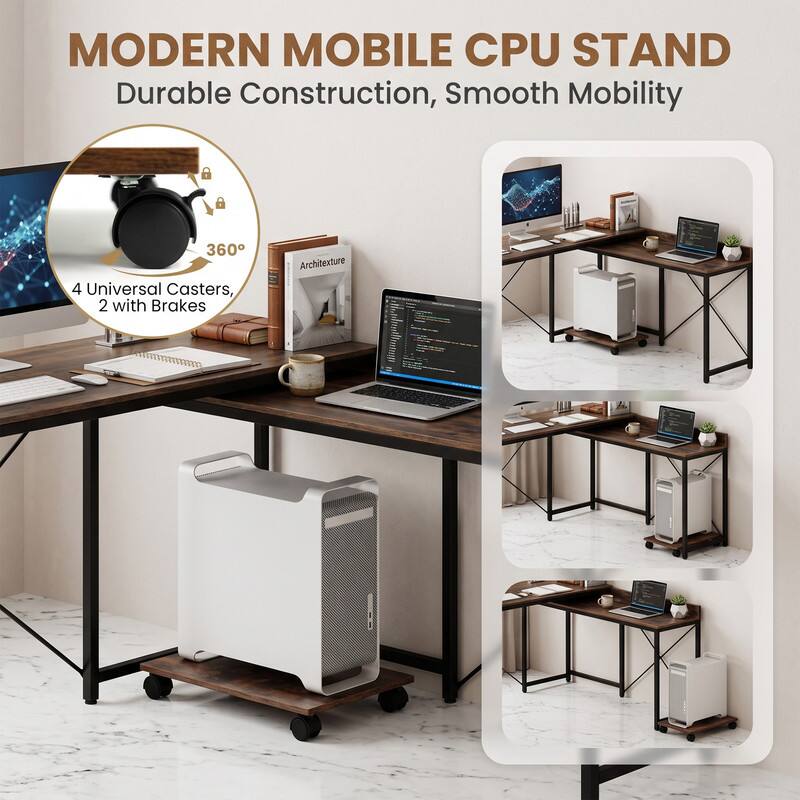 MODERN MOBILE CPU STAND  
Durable Construction, Smooth Mobility  
4 Universal Casters, 2 with Brakes