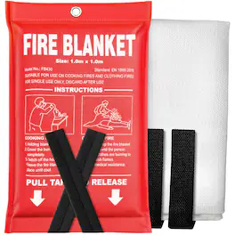 JETRANSPORT - Fire Blanket 6 Pack - 40" X Prepared Emergency For Home And Kitchen Rv Grill Fireplace Safe & Easy Young - 1