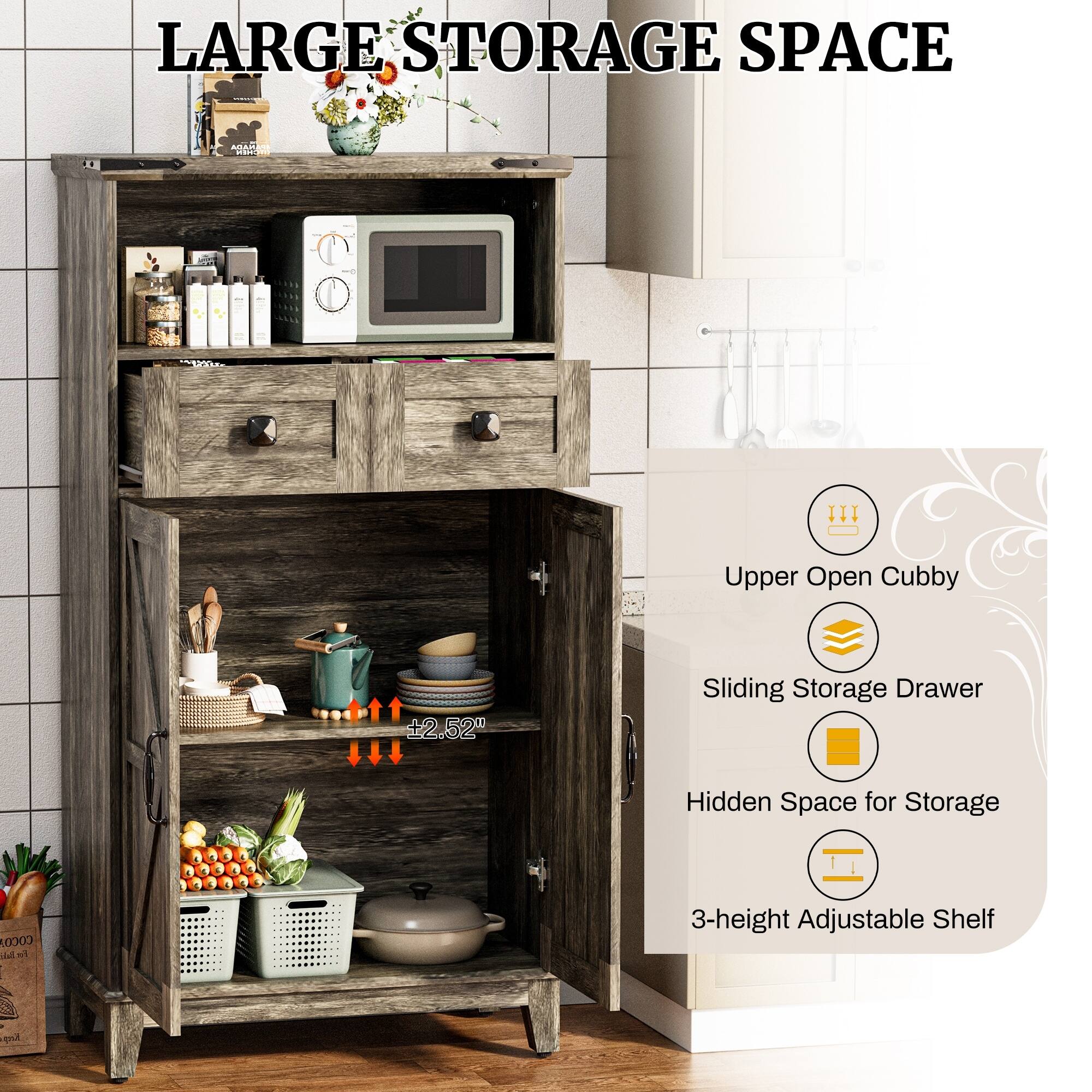 LARGE STORAGE SPACE

Upper Open Cubby

Sliding Storage Drawer

Hidden Space for Storage

3-height Adjustable Shelf

±2.52"