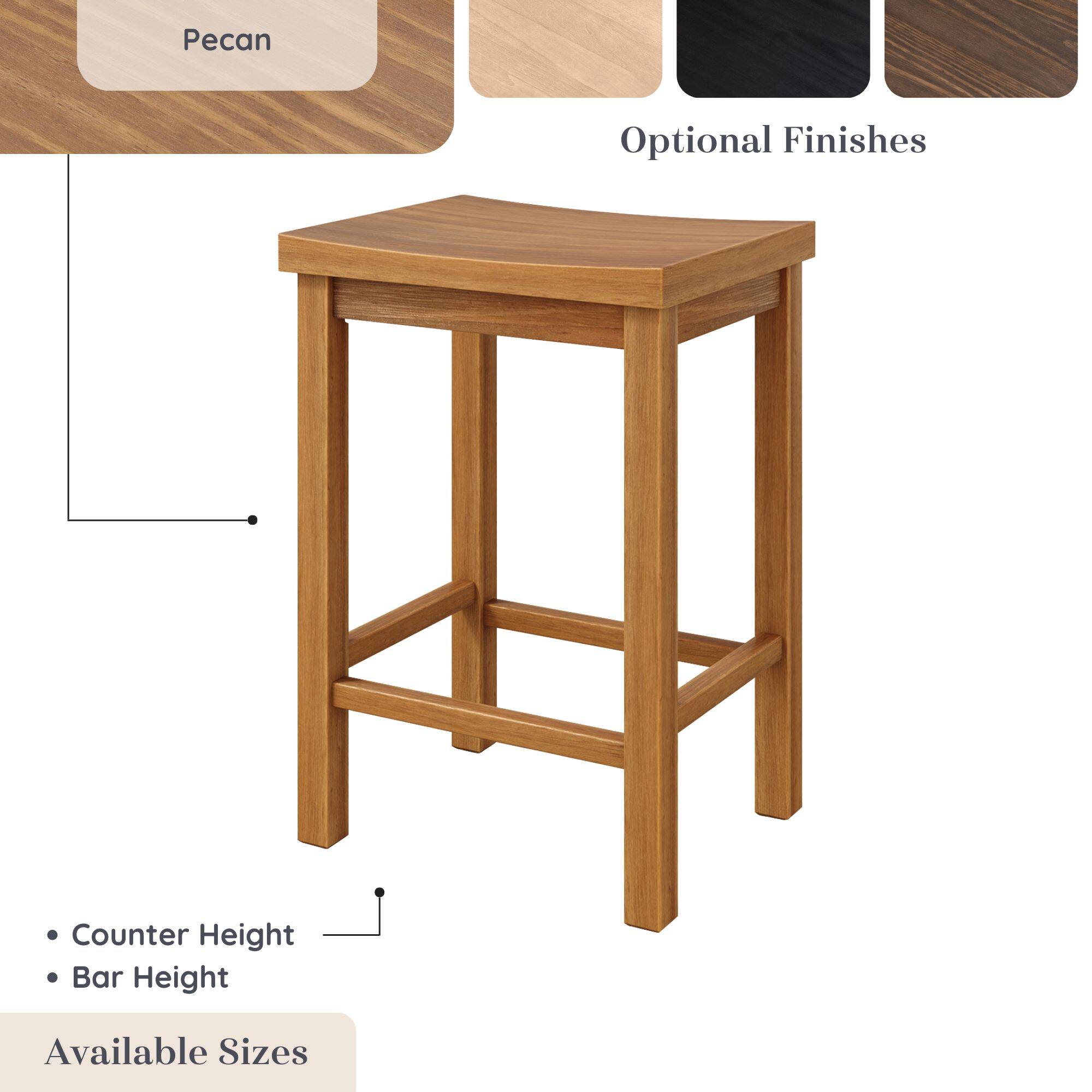 Pecan  
Optional Finishes  
Counter Height  
Bar Height  
Available Sizes