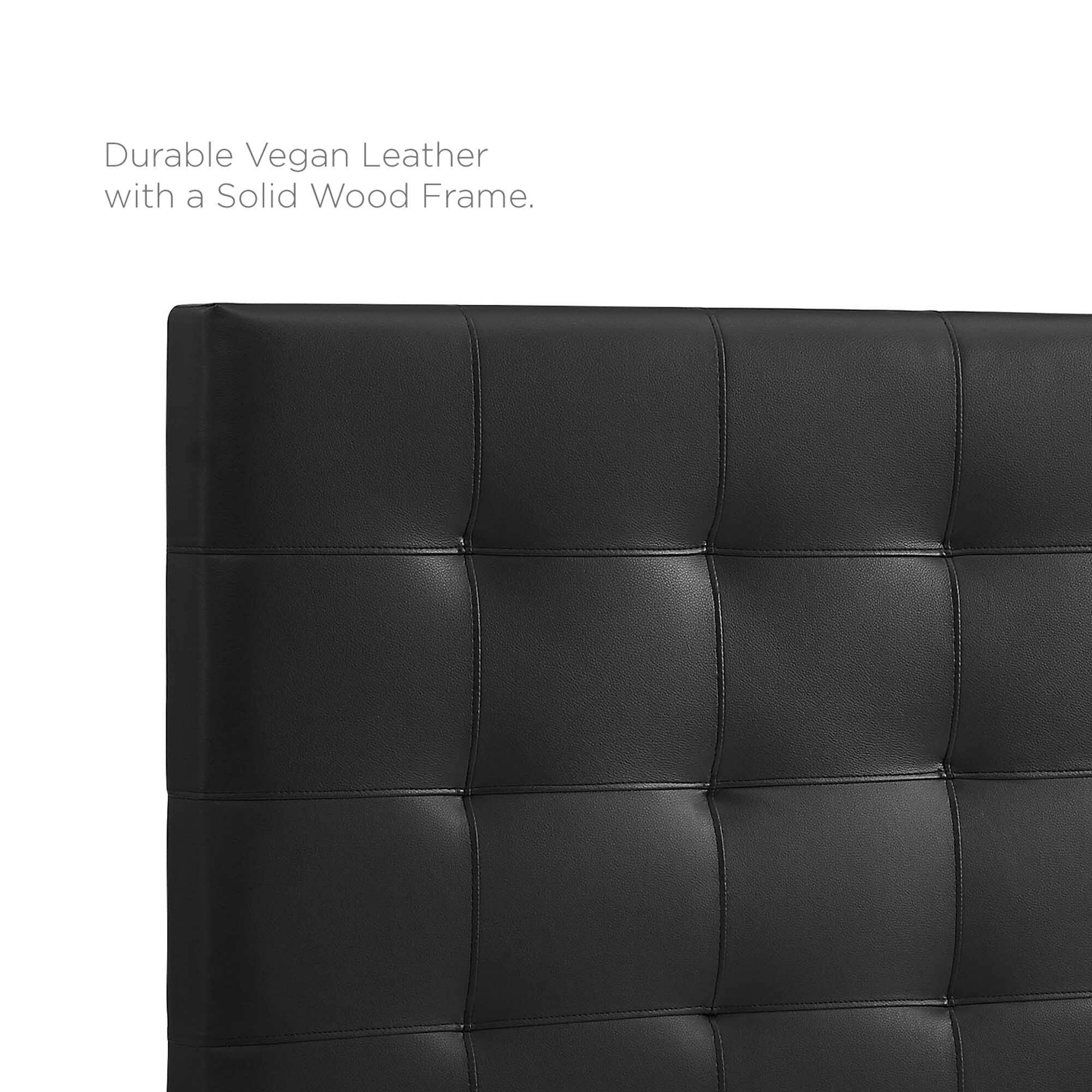 Durable Vegan Leather with a Solid Wood Frame.
