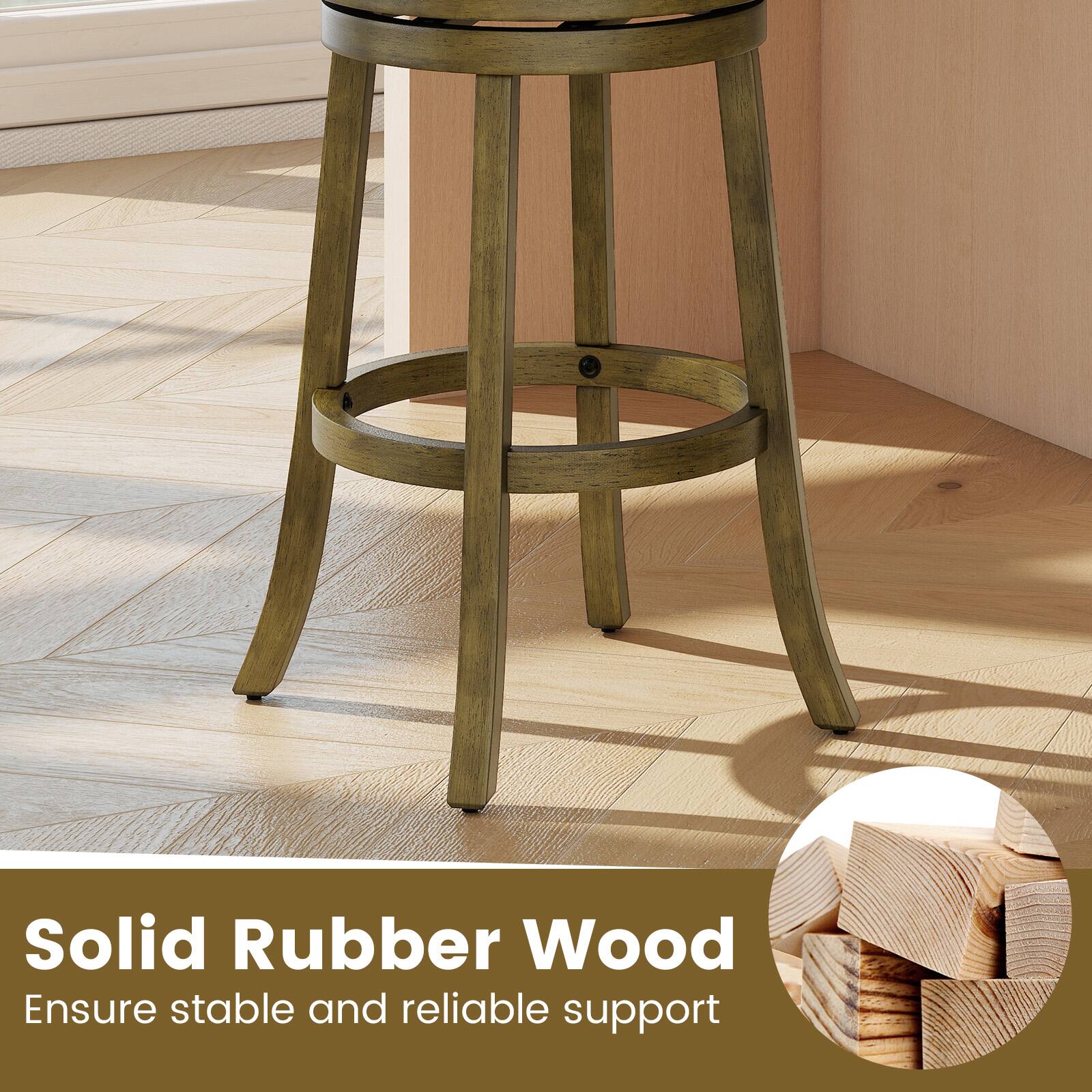 Solid Rubber Wood  
Ensure stable and reliable support
