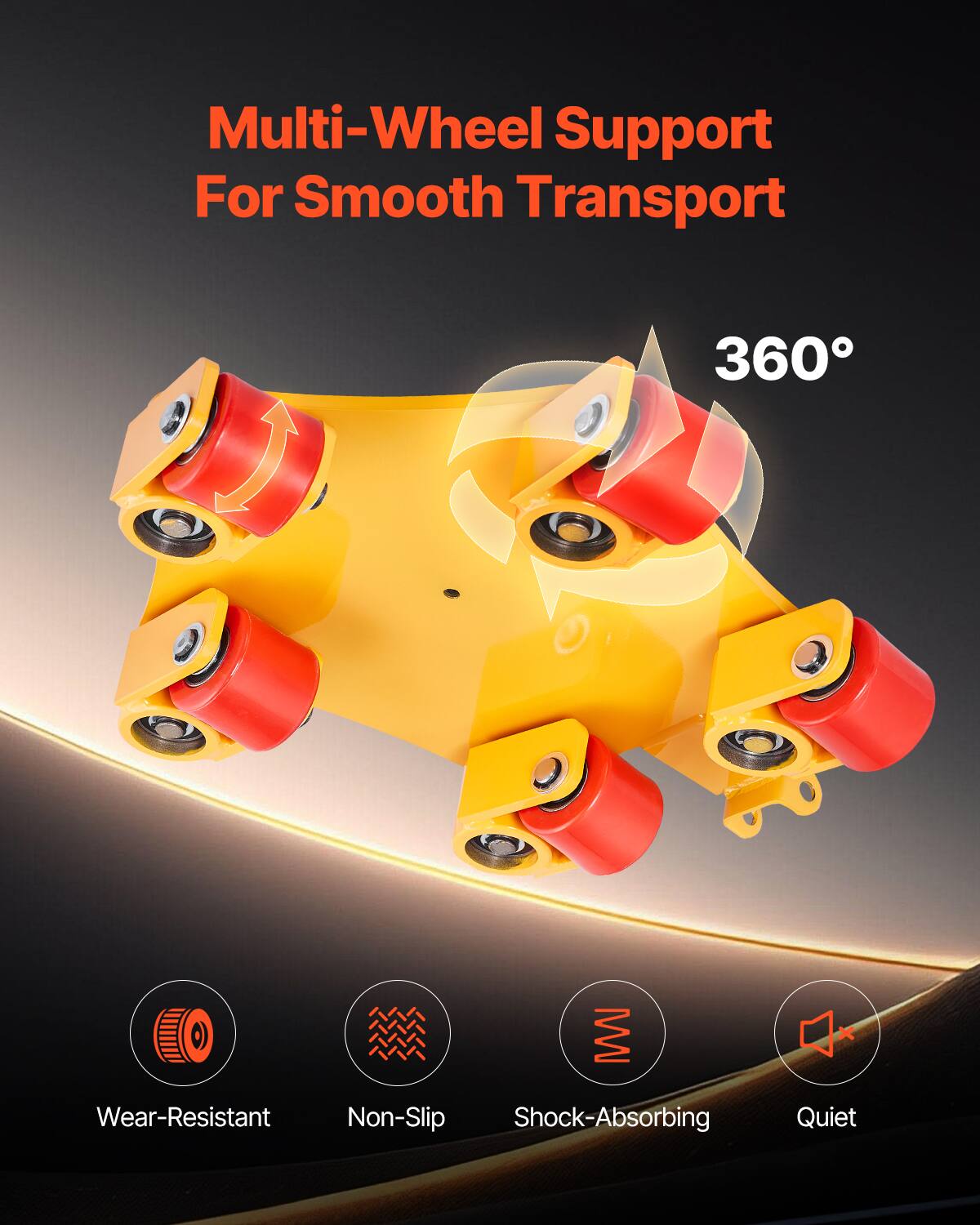 Multi-Wheel Support For Smooth Transport

360°

Wear-Resistant  
Non-Slip  
Shock-Absorbing  
Quiet