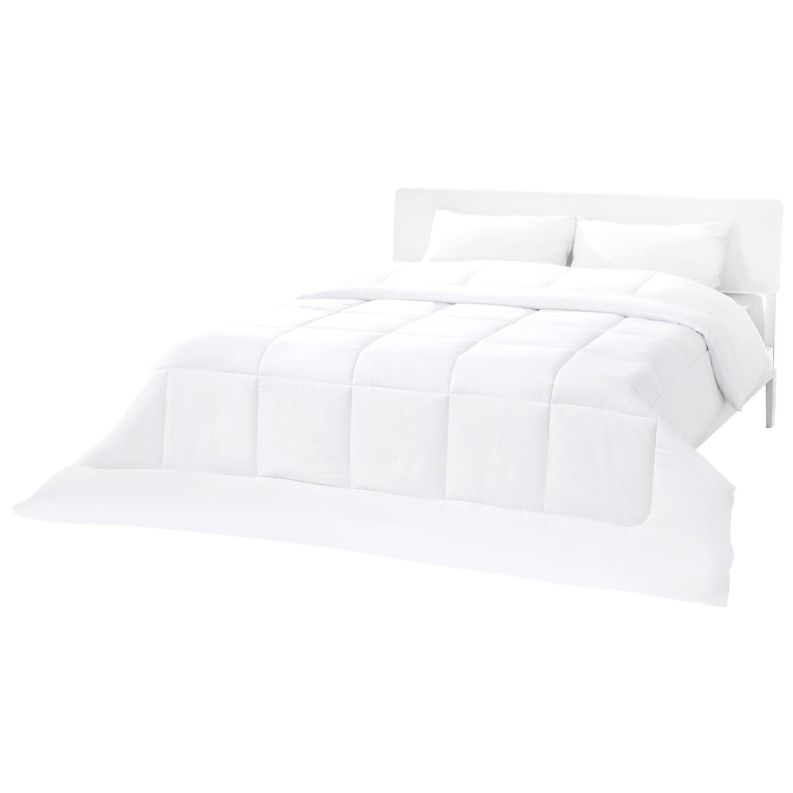 VEVOR - Comforter Duvet Insert, 88 x 88 in, Queen Size Down Alternative Comforter, Quilted All Season Duvet with 4 Tabs - White