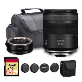 Canon - RF 16-28mm f/2.8 IS STM Lens (6906C002) EF-EOS R Adapter Bundle - Black