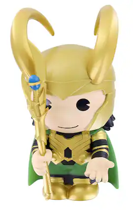 Front. Monogram - Marvel Loki PVC Bank - Green.