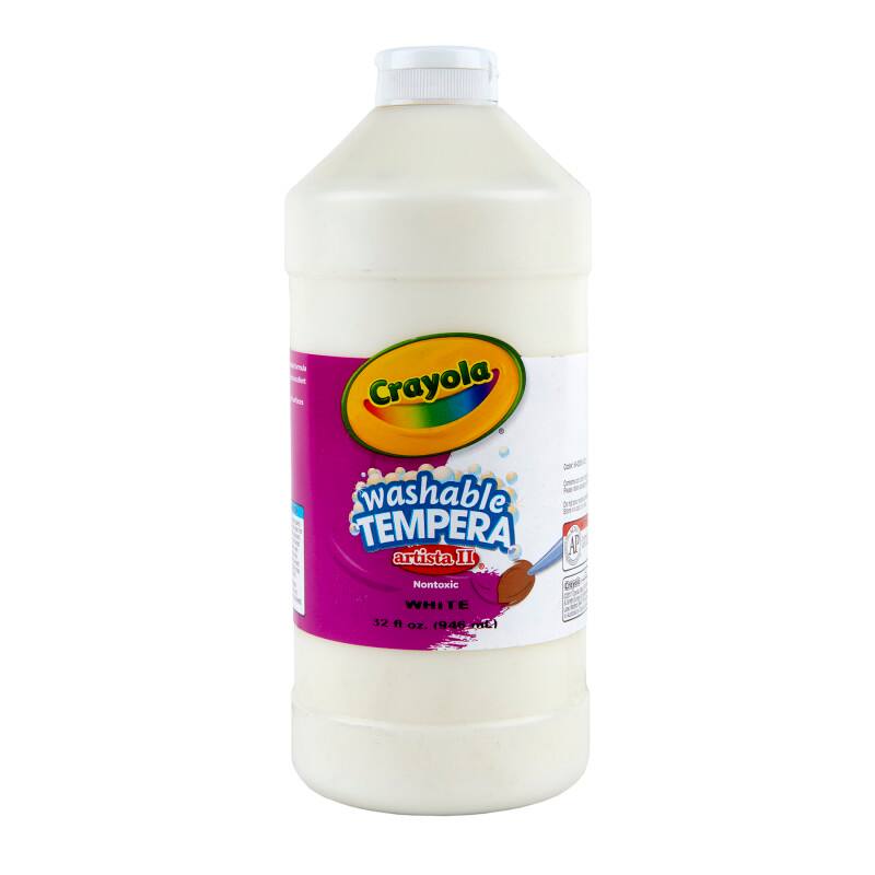 Crayola Washable Tempera Artist II Nontoxic White 12 fl oz. (946 mL)