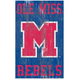 Fan Creations - Ole Miss Rebels 11'' x 19'' Heritage Distressed Logo Sign - Multicolor